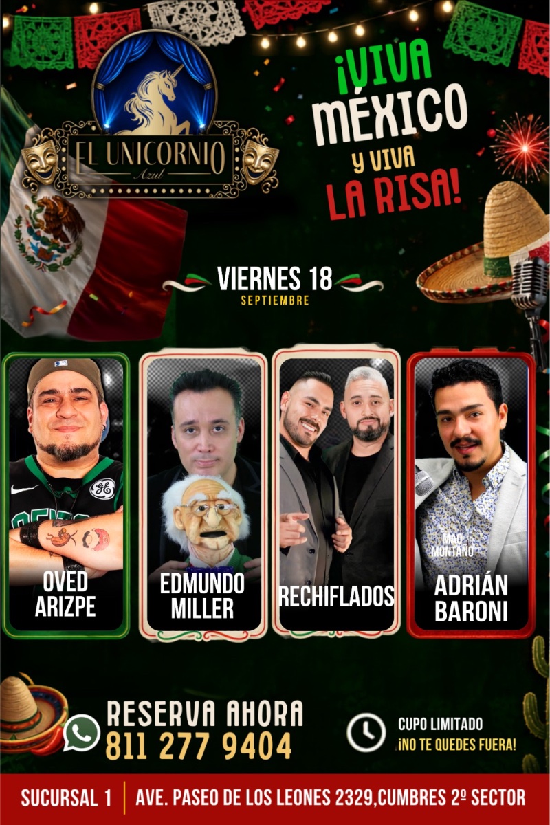Flyer de Comedia, viernes, 18 de septiembre