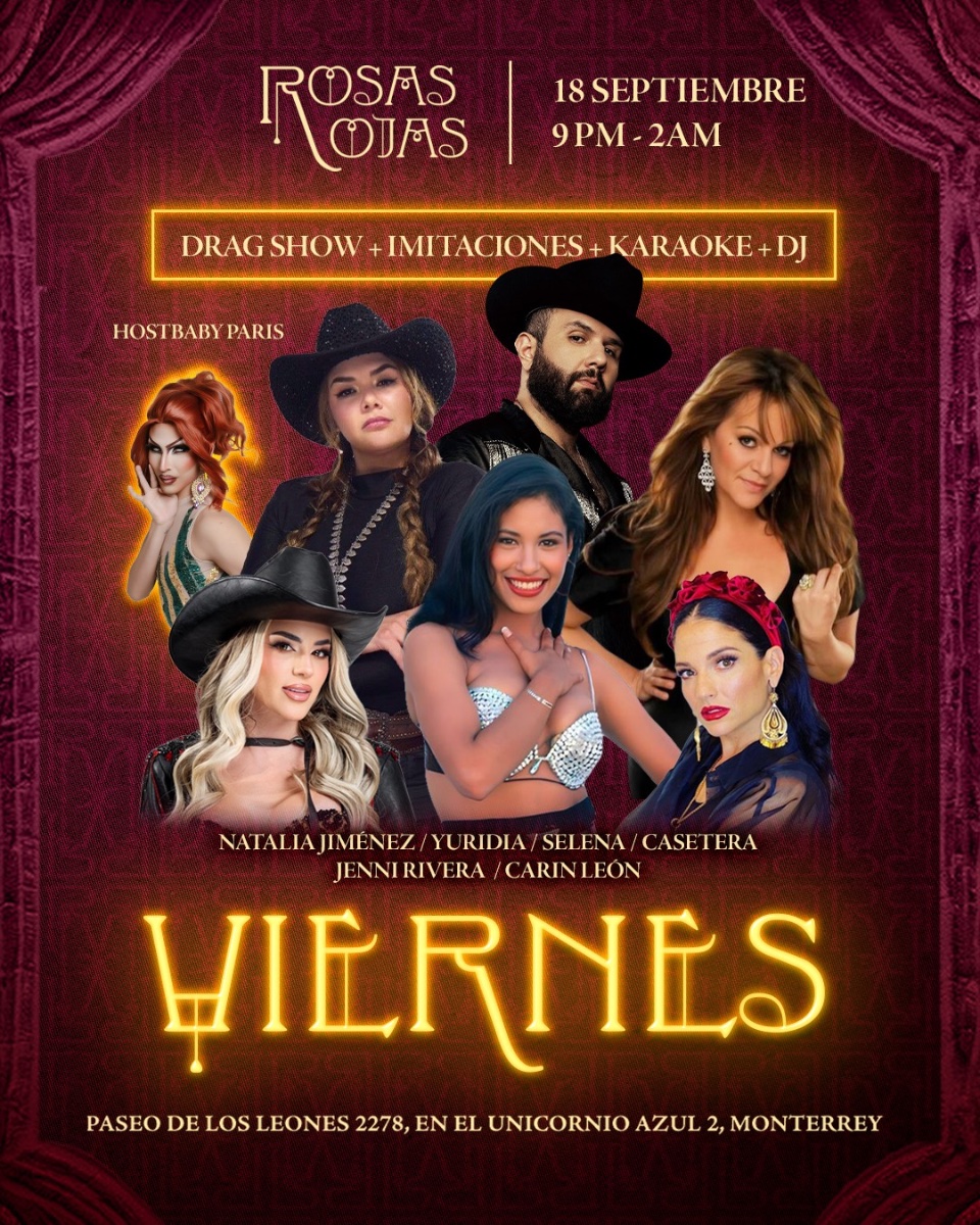 Flyer de Show drag, viernes, 18 de septiembre