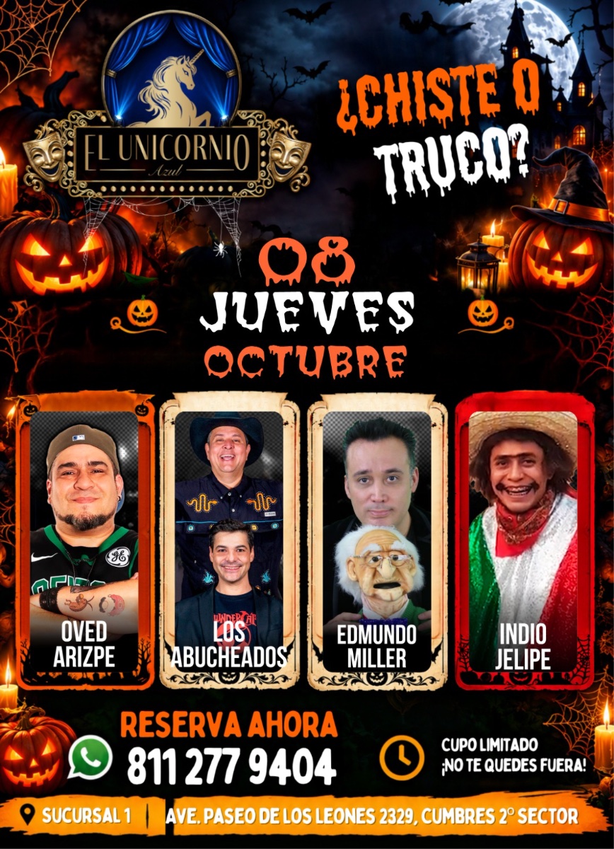Flyer de Comedia, jueves, 8 de octubre