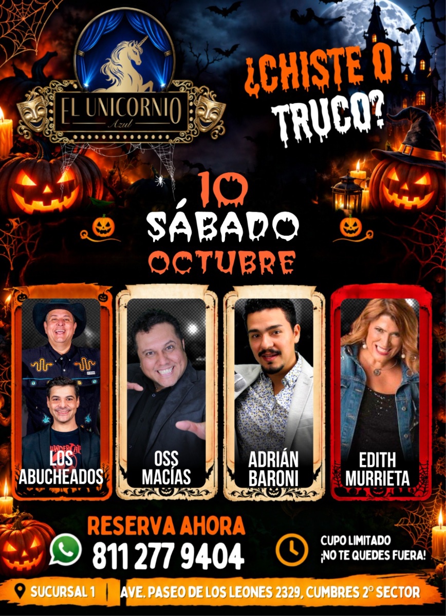 Flyer de Comedia, sábado, 10 de octubre