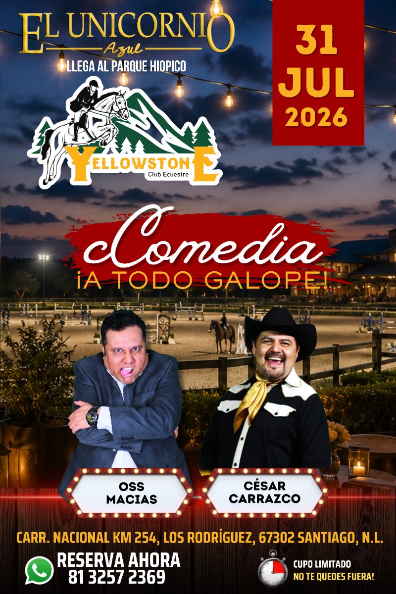 Flyer de Comedia ¡A TODO GALOPE!